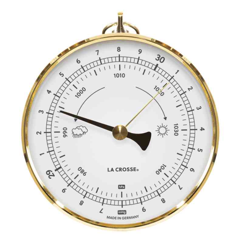 Metal Analog Barometer - White